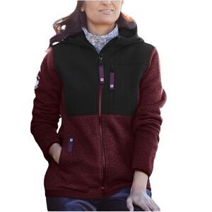 NWT Canada Gear Wine & Black Hooded Zip-Up Fleece Jacket, Size M
